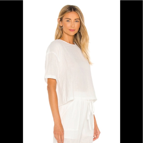 NWT David Lerner Simone Overlap Crop Tee* - Picture 2 of 7